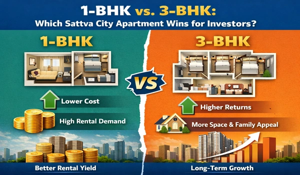 Featured Image of 1 BHK Vs 3 BHK Which Sattva City Apartment Wins For Investors?