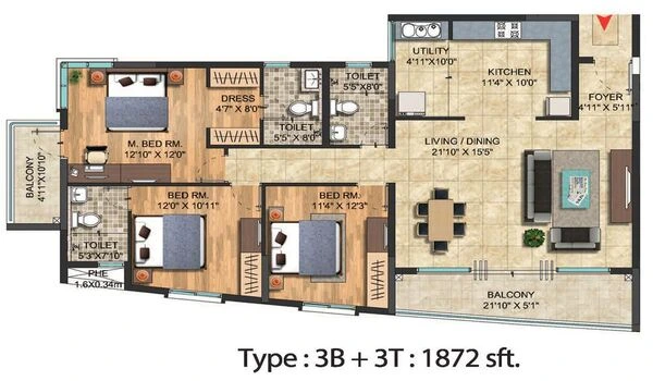 Featured Image of Sattva Celesta 3 BHK Large Floor Plan