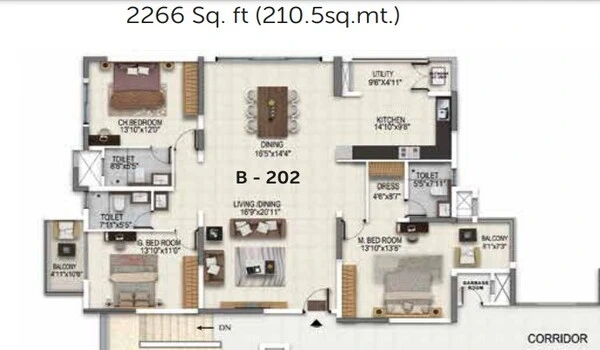 Featured Image of Sattva Magnificia 4 BHK Duplex Floor Plan