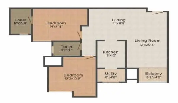  Featured Image of Sattva Senorita 2 BHK Floor Plan