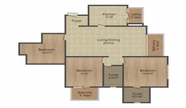  Featured Image of Sattva Serenity 2 BHK Floor Plan