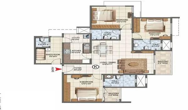 Featured Image of Sattva Symphony 3 BHK Large Floor Plan